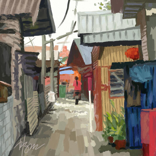 Jeti Village Digital Painting