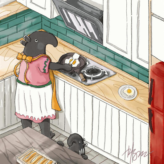 MYoo Little Town Cooking in Kitchen
